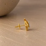Stylish Geometric Lab Grown Diamond Stud (Earrings) for Women – Sparkling Round Diamonds in 18k Gold - Image 3