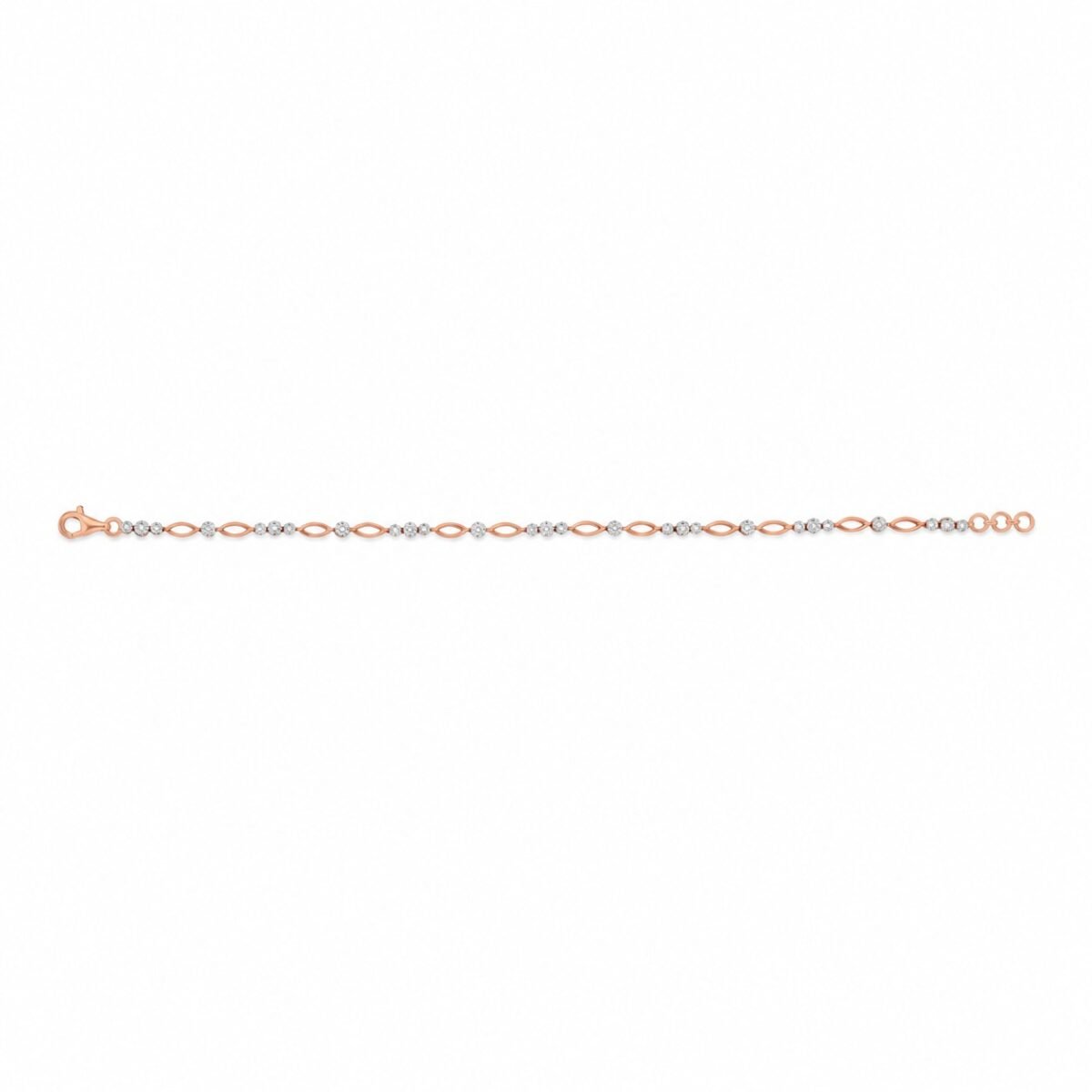 18K Rose Gold Blossom Lab Grown Diamond Tennis Bracelet for Women