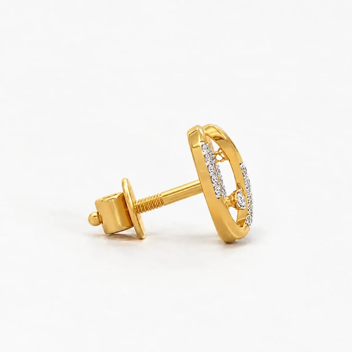 Luxury Interlocking Loop Lab Grown Diamond Stud (Earrings) for Women – Brilliant Diamond Accents in 18k Gold - Image 3