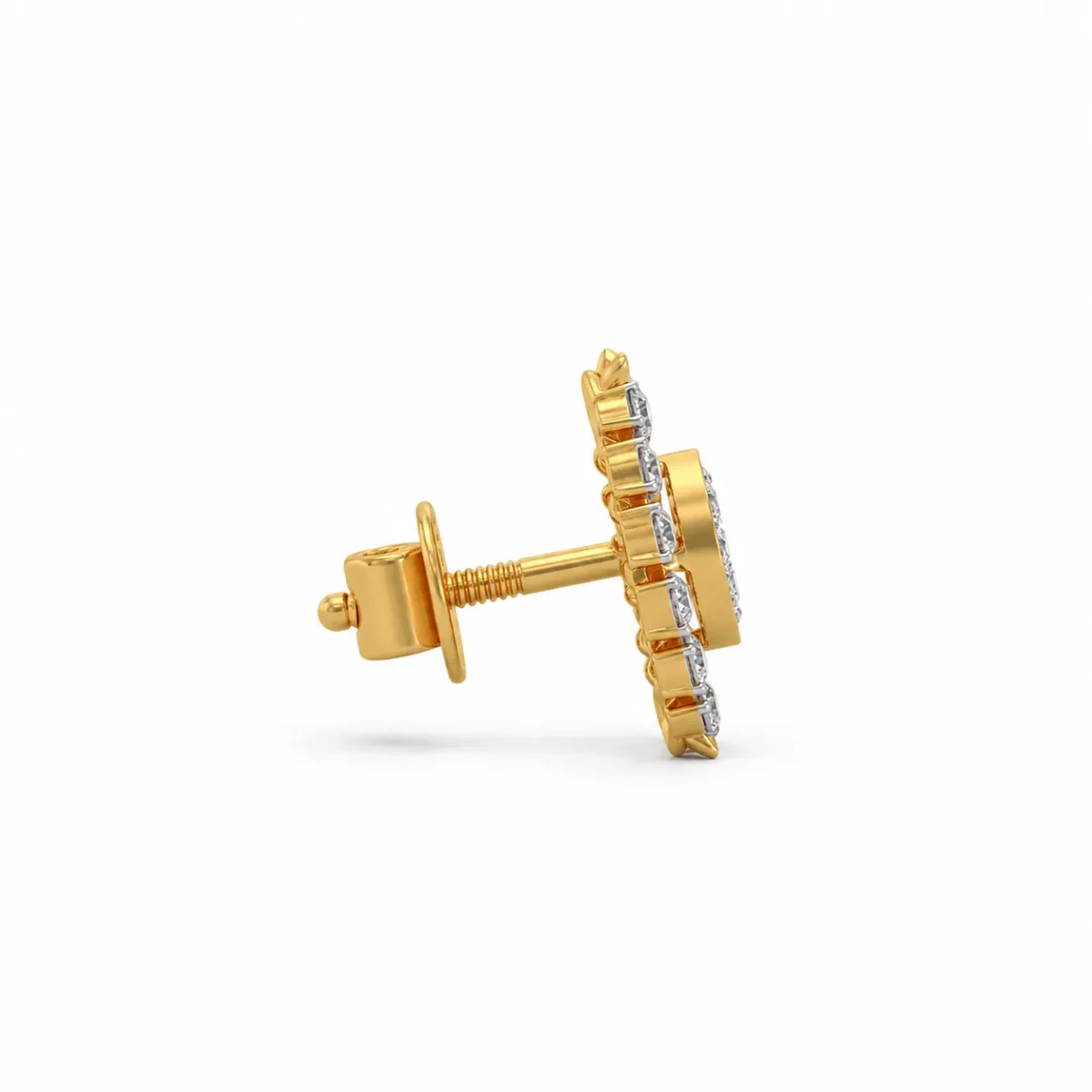 Luxury Floral Sunburst Lab Grown Diamond Stud (Earrings) for Women in 18k Gold - Image 3