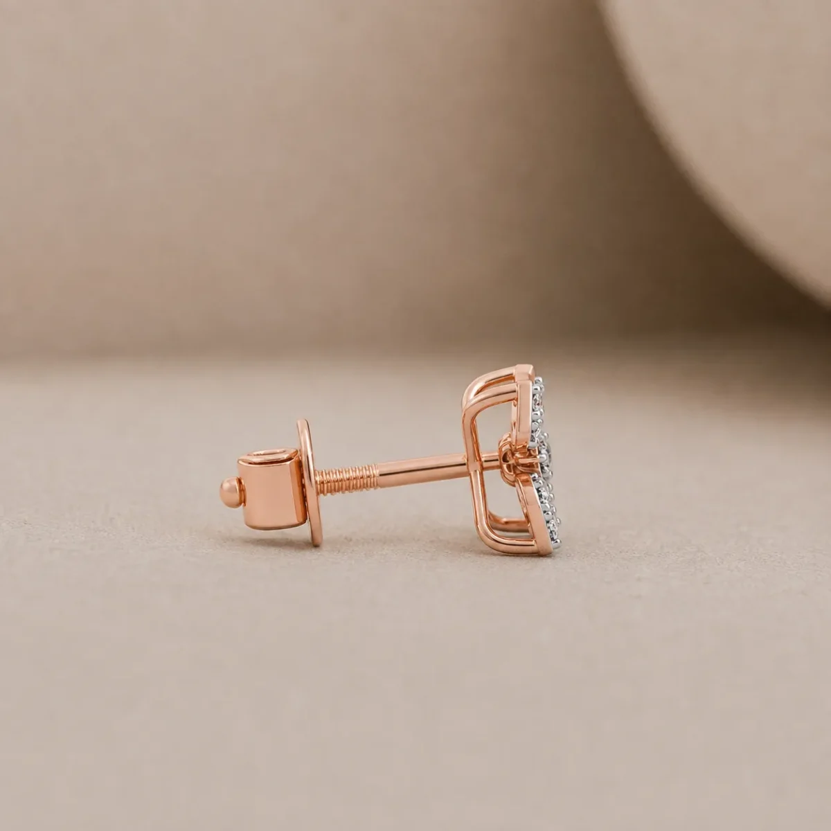 Elegant Floral Lab Grown Diamond Stud Earrings for Women – Premium 18K Rose Gold - Image 3