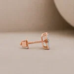 Elegant Floral Lab Grown Diamond Stud Earrings for Women – Premium 18K Rose Gold - Image 3