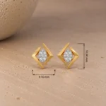 Stylish Geometric Lab Grown Diamond Stud (Earrings) for Women – Sparkling Round Diamonds in 18k Gold - Image 4