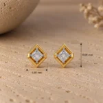 Luxury Geometric Square Lab Grown Diamond Stud (Earrings) for Women – Brilliant Diamond Centre in 18k Gold - Image 4