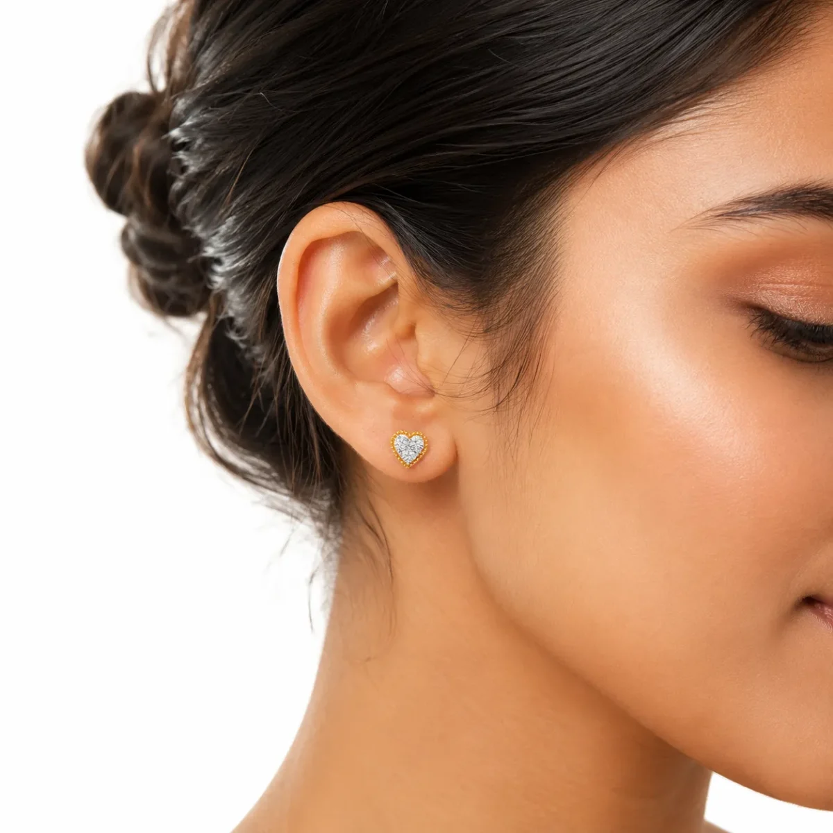 Elegant Heart-Shaped Lab Grown Diamond Stud (Earrings) for Women – 18k Gold Earstud - Image 5