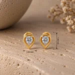 Luxury Teardrop Lab Grown Diamond Stud (Earrings) for Women – Brilliant Round Diamond Centre in 18k Gold - Image 4