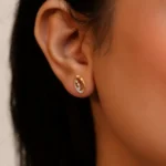 Luxury Oval Loop Lab Grown Diamond Stud (Earrings) for Women – Brilliant Round Diamond Accents in 18k Gold - Image 5