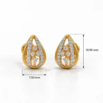 Premium Floral Teardrop Diamond Stud (Earrings) for Women – Sparkling Lab Grown Diamonds with 18k Gold - Image 4
