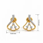 Luxury Floral Teardrop Lab Grown Diamond Stud (Earrings) for Women – Brilliant Diamond Accents in 18k Gold - Image 4