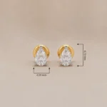 Elegant Teardrop Lab Grown Diamond Stud Earrings for Women – Sparkling 18K Yellow Gold - Image 4