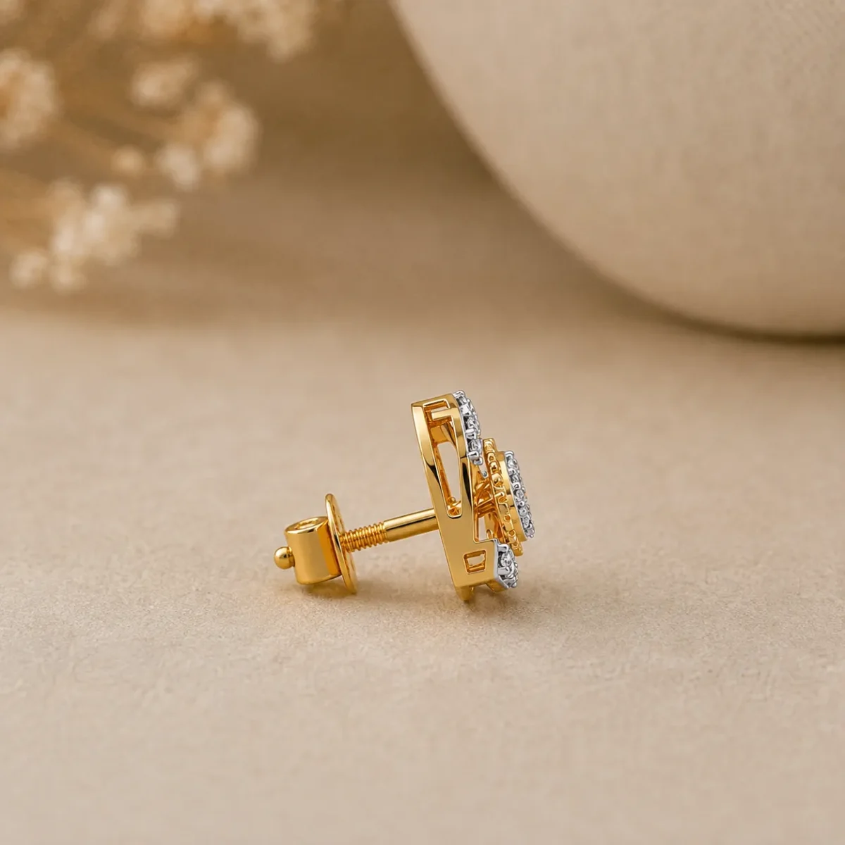 Elegant Teardrop Lab Grown Diamond Stud Earrings for Women – 18K Gold - Image 3