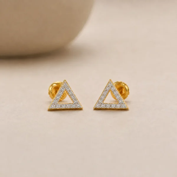 Floral lab grown diamond stud earrings for women in 14K yellow gold
