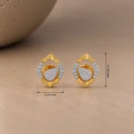 Luxury Geometric Floral Diamond Stud (Earrings) for Women – Brilliant Lab Grown Diamonds in 18k Gold - Image 4