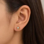 Luxury Teardrop Lab Grown Diamond Stud (Earrings) for Women – Brilliant Round Diamond Centre in 18k Gold - Image 5