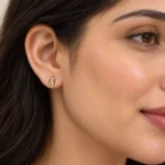 Luxury Interlocking Loop Lab Grown Diamond Stud (Earrings) for Women – Brilliant Diamond Accents in 18k Gold - Image 5