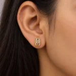 Premium Floral Teardrop Diamond Stud (Earrings) for Women – Sparkling Lab Grown Diamonds with 18k Gold - Image 5