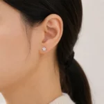 Floral Sparkle Lab Grown Diamond Stud Earrings – Elegant 18k Gold Earrings for Women - Image 5