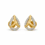 Luxury geometric teardrop lab grown diamond stud earrings for women in 14K rose gold