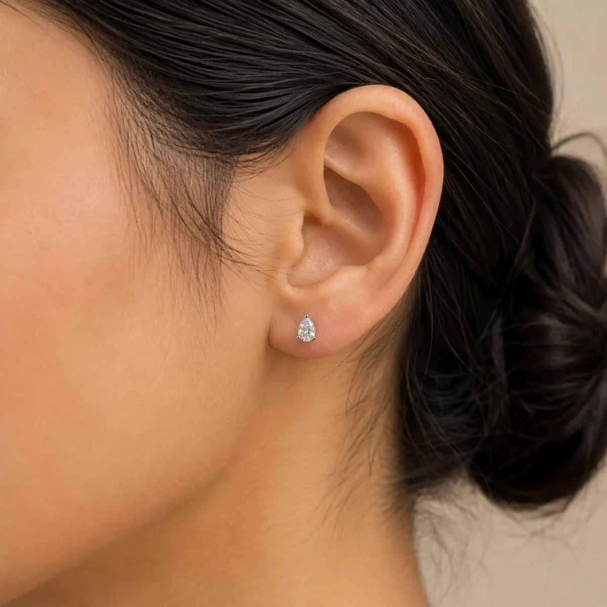 Elegant Teardrop Lab Grown Diamond Stud Earrings for Women – Sparkling 18K Yellow Gold - Image 5