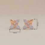 Elegant Floral Lab Grown Diamond Stud Earrings for Women – Premium 18K Rose Gold - Image 4