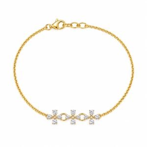 18K Gold Infinity Floral Lab Grown Diamond Tennis Bracelet for Women