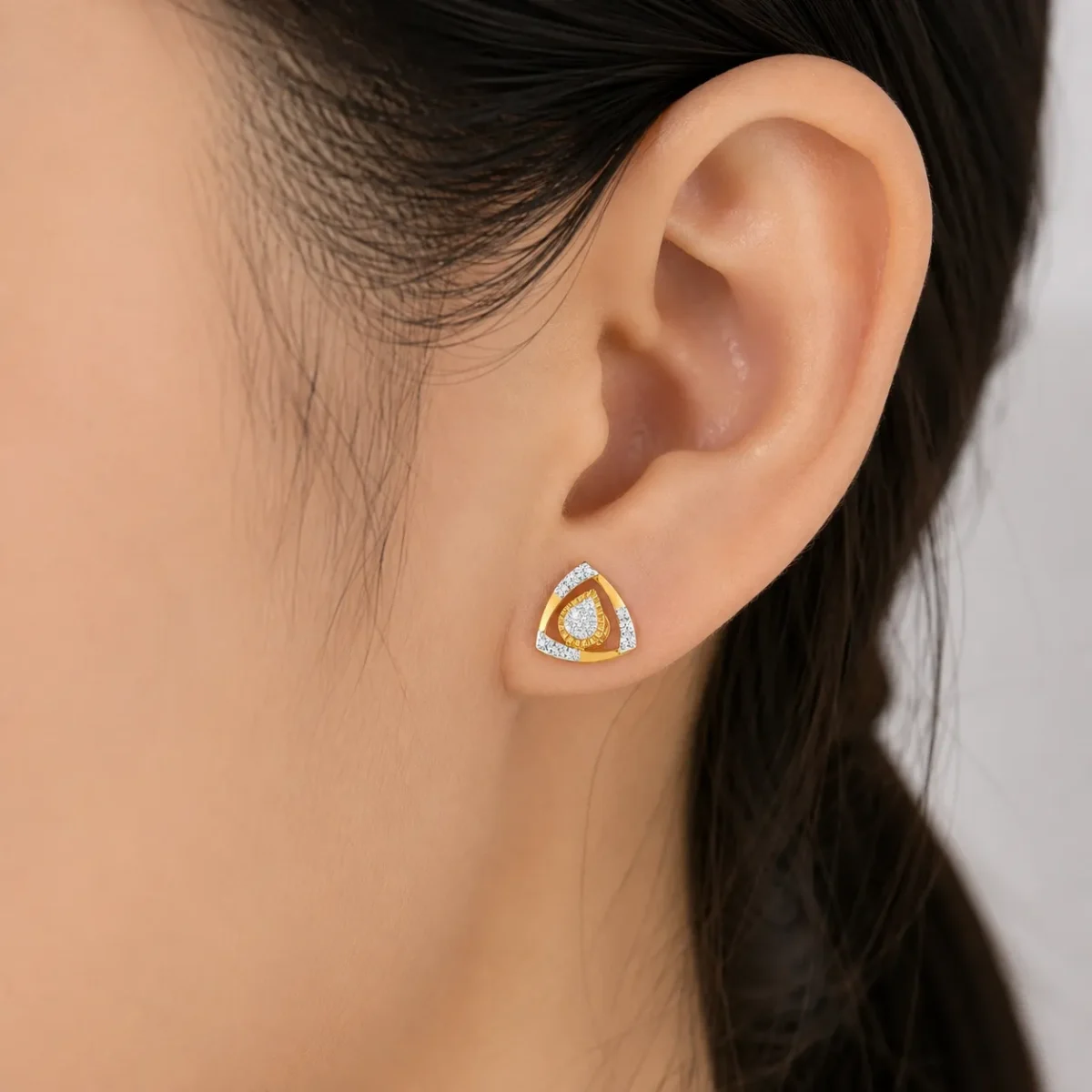 Elegant Teardrop Lab Grown Diamond Stud Earrings for Women – 18K Gold - Image 5