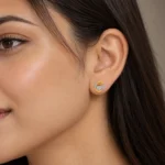 Luxury Geometric Floral Diamond Stud (Earrings) for Women – Brilliant Lab Grown Diamonds in 18k Gold - Image 5