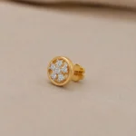 Timeless Floral Lab Grown Diamond Stud Earrings for Women – Sparkling 18K Gold - Image 2