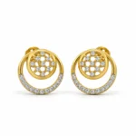 Premium floral lab grown diamond stud earrings for women in 14K rose gold