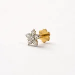 Floral Sparkle Lab Grown Diamond Stud Earrings – Elegant 18k Gold Earrings for Women - Image 2