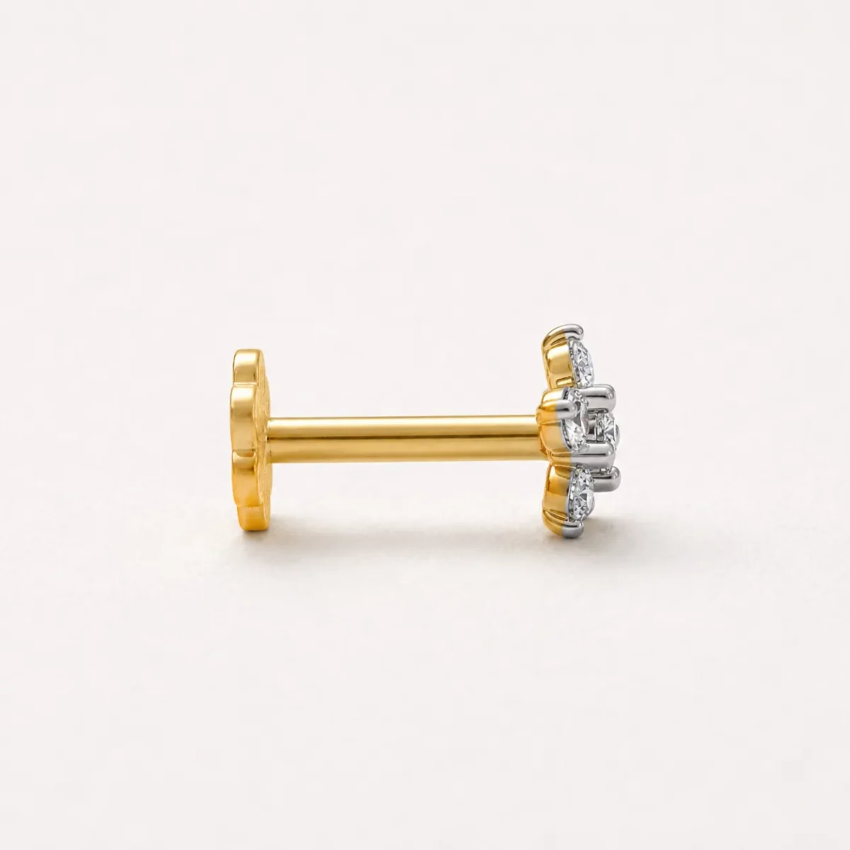 Floral Sparkle Lab Grown Diamond Stud Earrings – Elegant 18k Gold Earrings for Women - Image 3