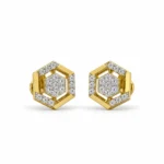 Premium floral lab grown diamond stud earrings for women in 14K rose gold