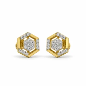 Premium floral lab grown diamond stud earrings for women in 14K rose gold