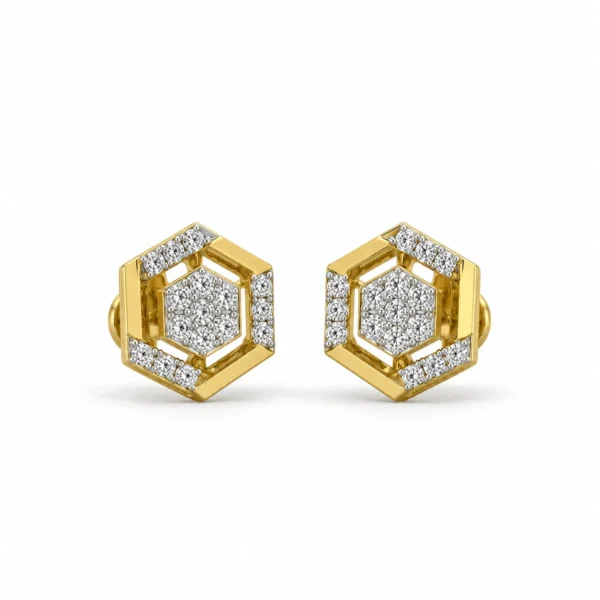 Premium floral lab grown diamond stud earrings for women in 14K rose gold