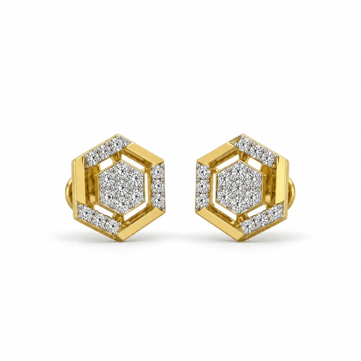 Premium floral lab grown diamond stud earrings for women in 14K rose gold