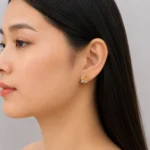 Elegant Geometric Lab Grown Diamond Stud Earrings for Women – Sparkling 18K Gold Design - Image 5
