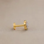 Timeless Floral Lab Grown Diamond Stud Earrings for Women – Sparkling 18K Gold - Image 3