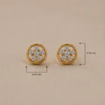 Timeless Floral Lab Grown Diamond Stud Earrings for Women – Sparkling 18K Gold - Image 4