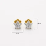 Floral Sparkle Lab Grown Diamond Stud Earrings – Elegant 18k Gold Earrings for Women - Image 4