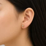Beautiful Floral Diamond Stud (Earrings) for Women – Elegant Lab Grown Diamonds in 18K Gold - Image 5