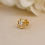 Beautiful Floral Diamond Stud (Earrings) for Women – Elegant Lab Grown Diamonds in 18K Gold - Image 2
