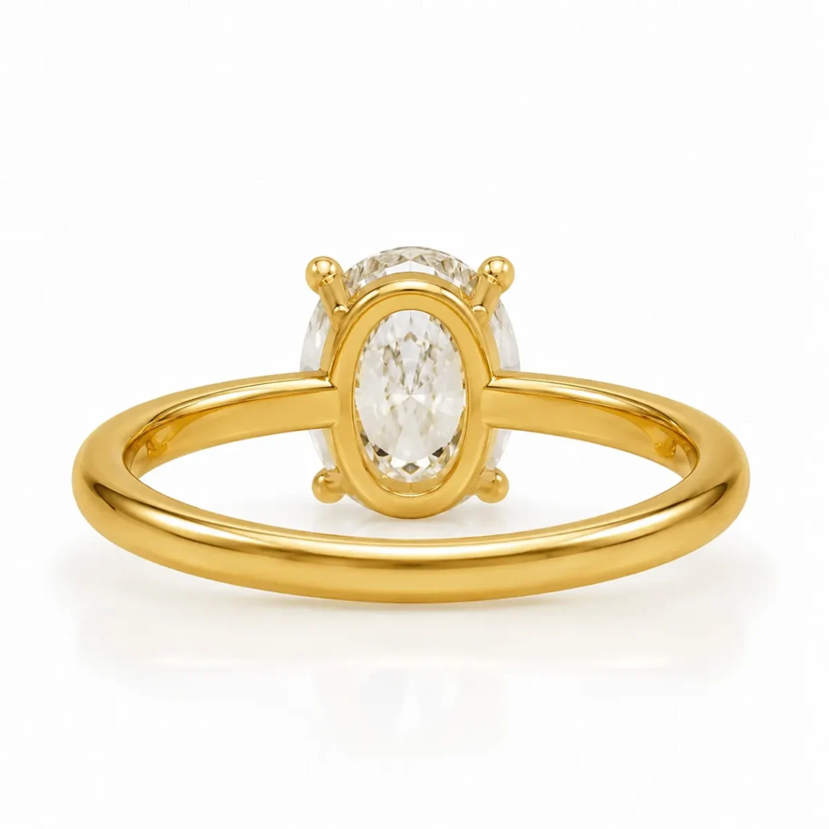 Luna Oval Solitaire Lab Grown Diamond Ring | 18K Gold With IGI Certification - Image 2