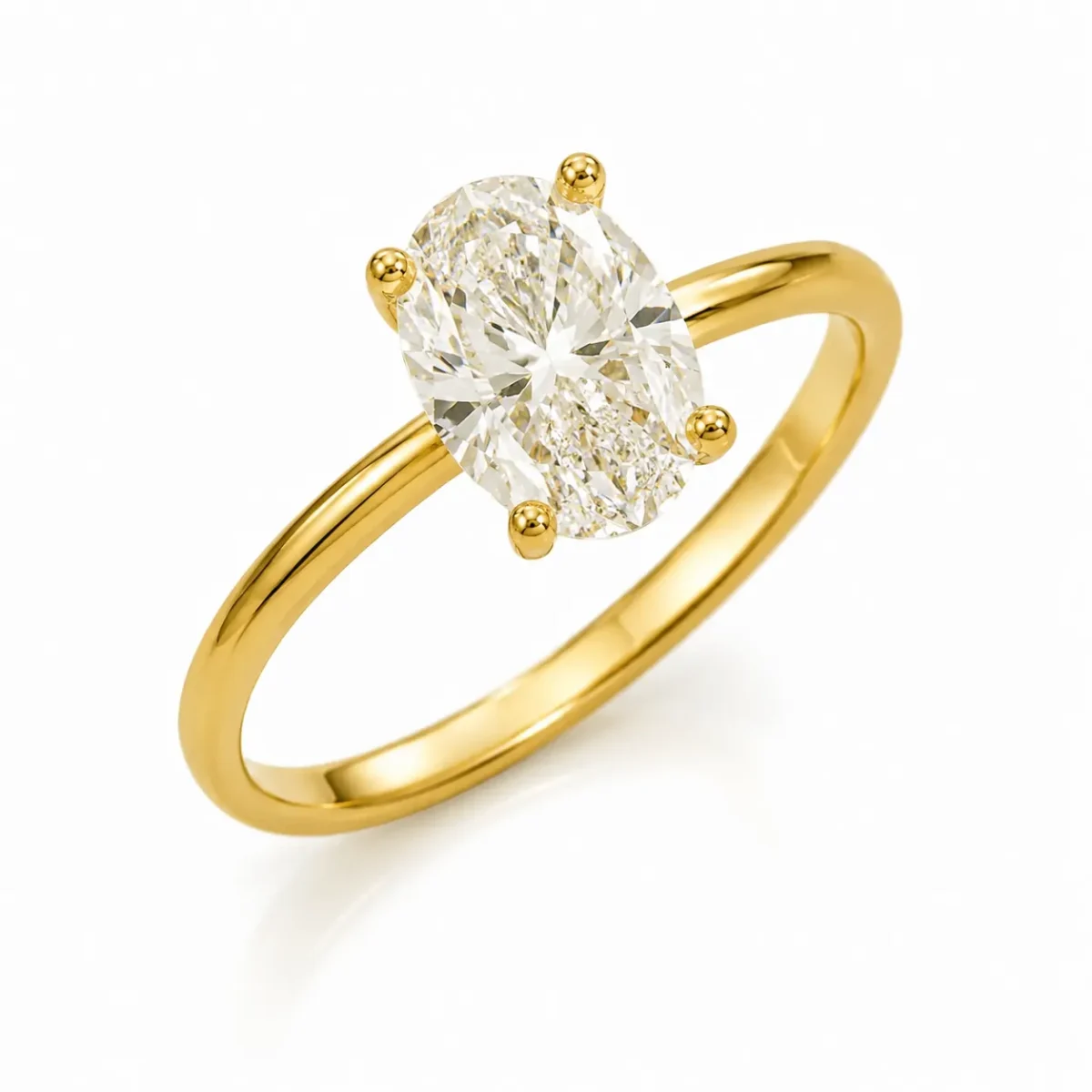 Luna Oval Solitaire Lab Grown Diamond Ring | 18K Gold With IGI Certification - Image 3