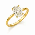 Luna Oval Solitaire Lab Grown Diamond Ring | 18K Gold With IGI Certification - Image 3