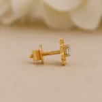 Beautiful Floral Diamond Stud (Earrings) for Women – Elegant Lab Grown Diamonds in 18K Gold - Image 3