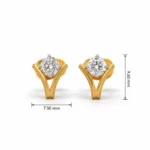 Luxury V-Shaped Lab Grown Diamond Stud (Earrings) for Women – Brilliant Round Diamond Centre in 18k Gold - Image 4