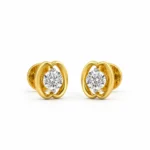 Timeless oval-inspired lab grown diamond stud earrings for women in 14K yellow gold
