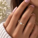 Princess Cut Lab Grown Diamond Ring – Elegant 18K Gold Ring - Image 5