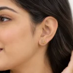 Elegant Fan Design Lab Grown Diamond Stud (Earrings) for Women – 18k Gold - Image 5