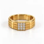 Imperial Square Lab Grown Diamond Men’s Ring in Yellow Gold Front View